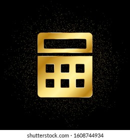 calculator gold icon. Vector illustration of golden particle background. isolated vector sign symbol - Education icon black background