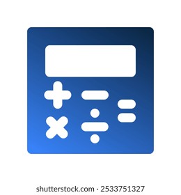 Calculator gradient fill style icons. Minimalist office symbols for a clean interface.