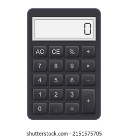 Calculator in gray. Vector illustration.