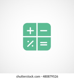Calculator Green Flat Icon On White Background
