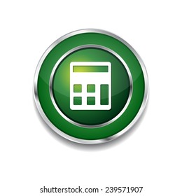 Calculator Green Vector Icon Button
