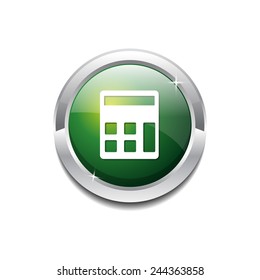 Calculator Green Vector Icon Button