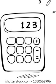 calculator hand drawn