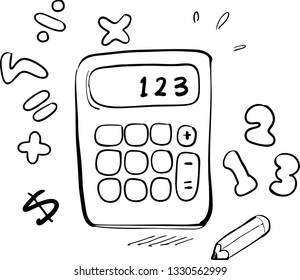 calculator hand drawn