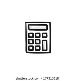 estilo de doodle dibujado a mano por calculador para el concepto de negocios y finanzas icono ilustración vectorial