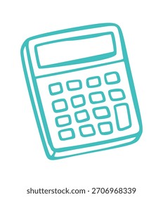 Calculadora dibujada a mano doodle. Vector doodle ilustración icono aislado en blanco bg.
