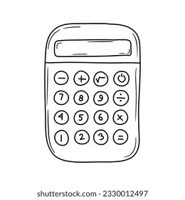 Calculator hand drawn icon design vector.