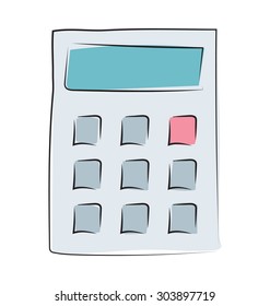 
Calculator Hand Drawn Vector Icon
