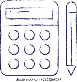 Calculator hand drawn vector illustration