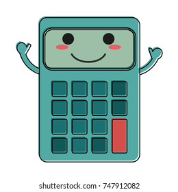 calculator happy cartoon character icon image
