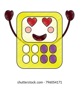 calculator  heart eyes school supplies kawaii icon image 