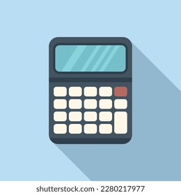 Calculator help icon flat vector. Office service. Work online