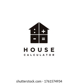 Calculator house logo icon vector template on white background