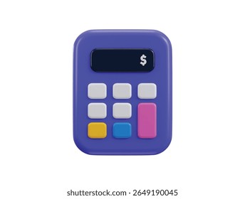ícone da calculadora conceito de renderização 3d do dispositivo matemático, Analítica financeira, contabilidade, orçamento, débito, cálculos de crédito ícone do dispositivo vetor ilustração