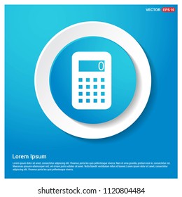 Calculator icon Abstract Blue Web Sticker Button - Free vector icon