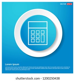 Calculator icon Abstract Blue Web Sticker Button - Free vector icon