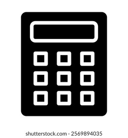 Calculator icon for accounting, finance, and mathematics. Concept of calculation, budget, and economy.