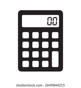 Calculator icon for accounting finance and mathematics for calculating a budget tax or business investment for an audit or economy report vector solid glyph icon