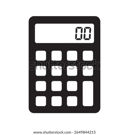 Calculator icon for accounting finance and mathematics for calculating a budget tax or business investment for an audit or economy report vector solid glyph icon