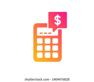 Calculator icon. Accounting sign. Calculate finance symbol. Classic flat style. Gradient calculator icon. Vector