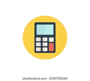 Calculator icon. Accounting calculator sign and symbol. Calculator color icon in circle vector design and illustration.

