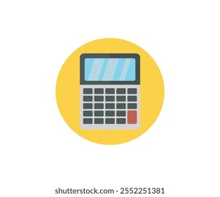 Calculator icon. Accounting calculator sign and symbol. Calculator color icon in circle vector design and illustration.

