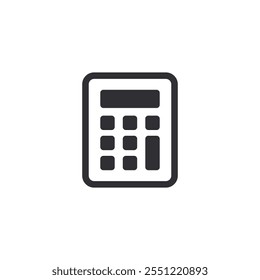 Calculator. Calculator icon. Accounting symbol. Calculating finances. Mathematics. Money counting. Cash back. Financial savings. Payment. Price. Final amount. Calculator sign. Numerator. Balance