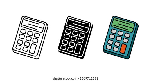 Calculator icon. Accounting symbol. Calculating machine with screen and buttons vector illustration. Bookkeeping sign. Mathematical calculation pictogram. Business and finance account isolated concept