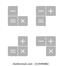 calculator icon, add subtract, divide multiply, vector illustration