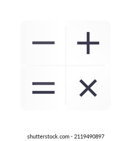 calculator icon, add subtract, divide multiply, vector illustration