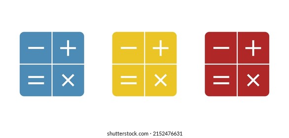calculator icon, add subtract, divide multiply, vector illustration