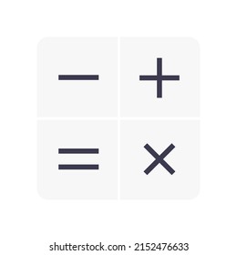 icono de calculadora, añadir restar, dividir multiplicar, ilustración vectorial