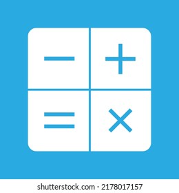 calculator icon, add subtract, divide multiply, vector illustration