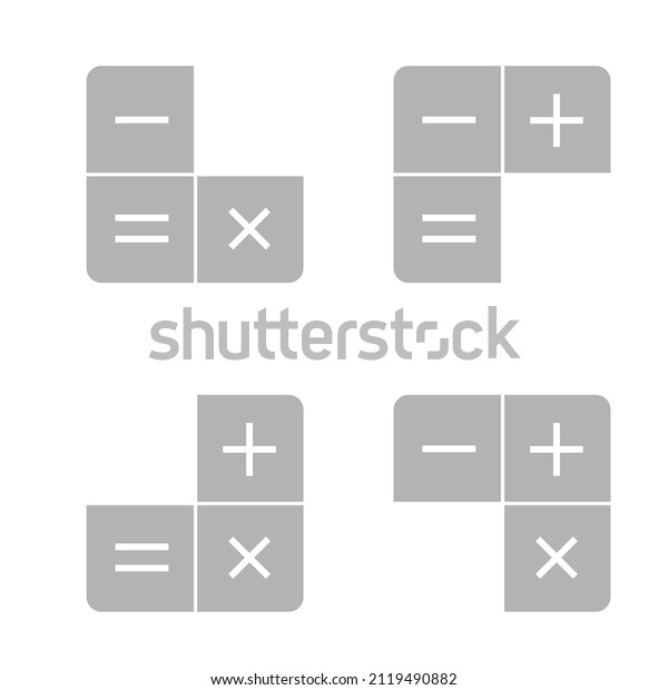 calculator icon, add subtract, divide\
multiply, vector\
illustration