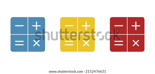 calculator icon, add subtract, divide\
multiply, vector\
illustration