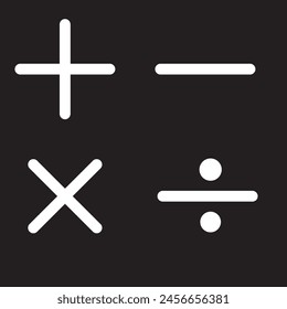 Calculator icon in black background.