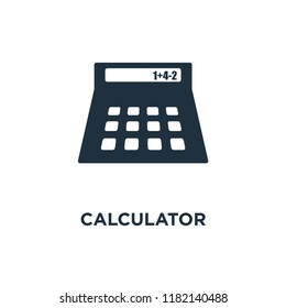 Calculator icon. Black filled vector illustration. Calculator symbol on white background. Can be used in web and mobile.