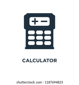 Calculator icon. Black filled vector illustration. Calculator symbol on white background. Can be used in web and mobile.