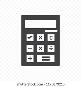 Calculator icon, black isolated vector illustration.