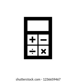 Calculator icon, black isolated vector illustration.