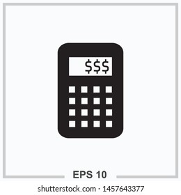 calculator icon black isolated vector illustration