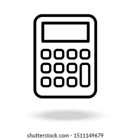 Calculator icon, black isolated vector illustration