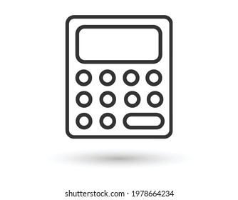 Calculator icon, black isolated vector illustration.