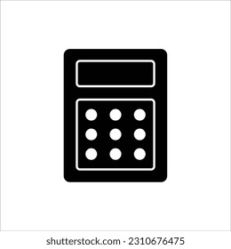 
Icono de calculadora, ilustración vectorial aislada negra.