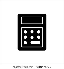 
Calculator icon, black isolated vector illustration.