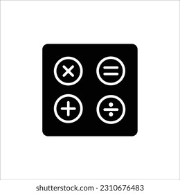
Icono de calculadora, ilustración vectorial aislada negra.