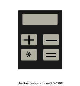 Calculator icon, black isolated vector illustration.