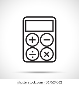 Calculator icon. Black on white background. Flat design style.