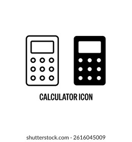 Calculator Icon Black with White Background Flat Design Vector Illustration
