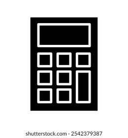 Calculator icon Black and white outline vector